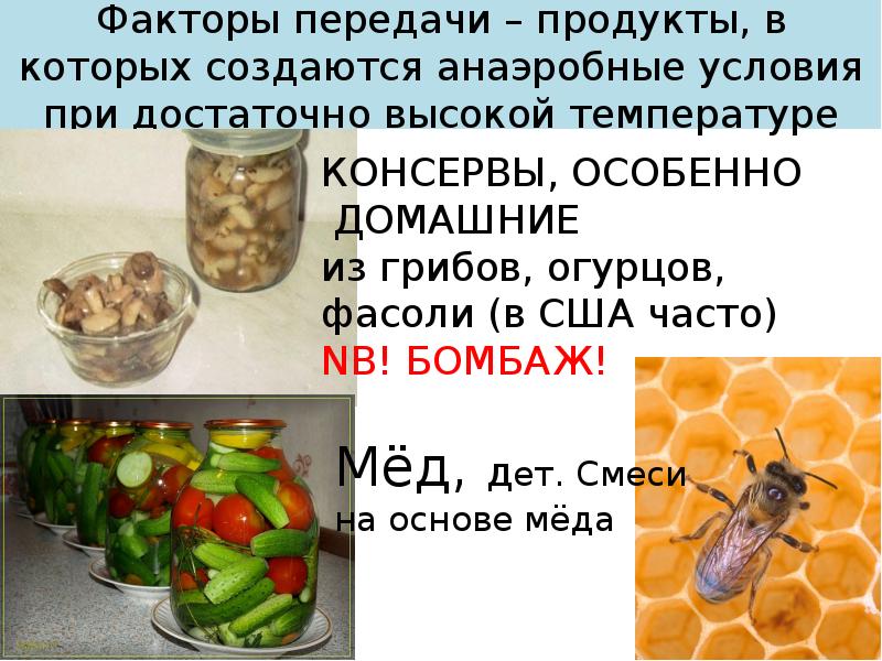 Ботулизм от каких продуктов возникает чаще симптомы. Ботулизм презентация вывод. Ботулизм в огурцах. Факторы передачи ботулизма. Ботулизм картинки для презентации.