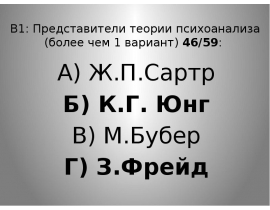 Тест Представители теории психоанализа