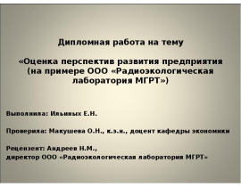 Оценка перспектив развития предприятия