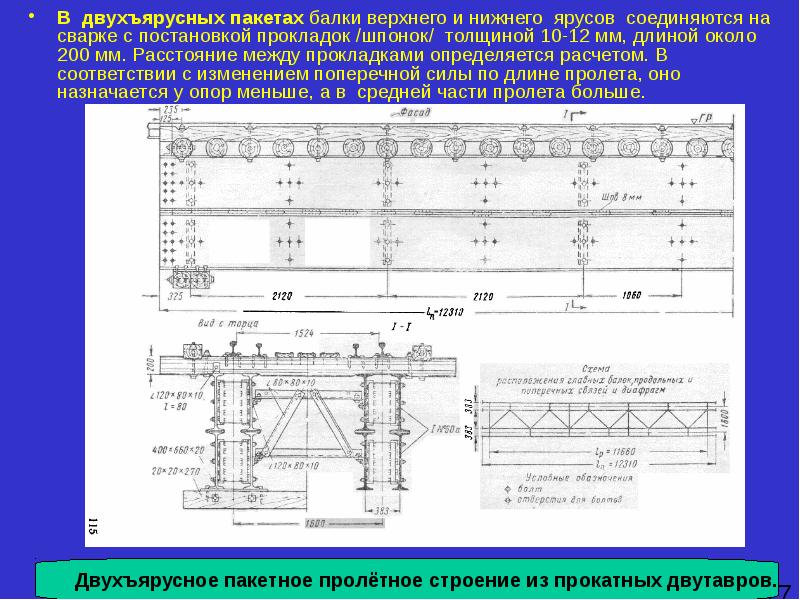 Высота нижнего яруса. Пакетное пролетное строение. Пролетные строения для временных мостов. Чертеж пакета из двутавра. Пакеты из двутавровых балок для пролетных строений.