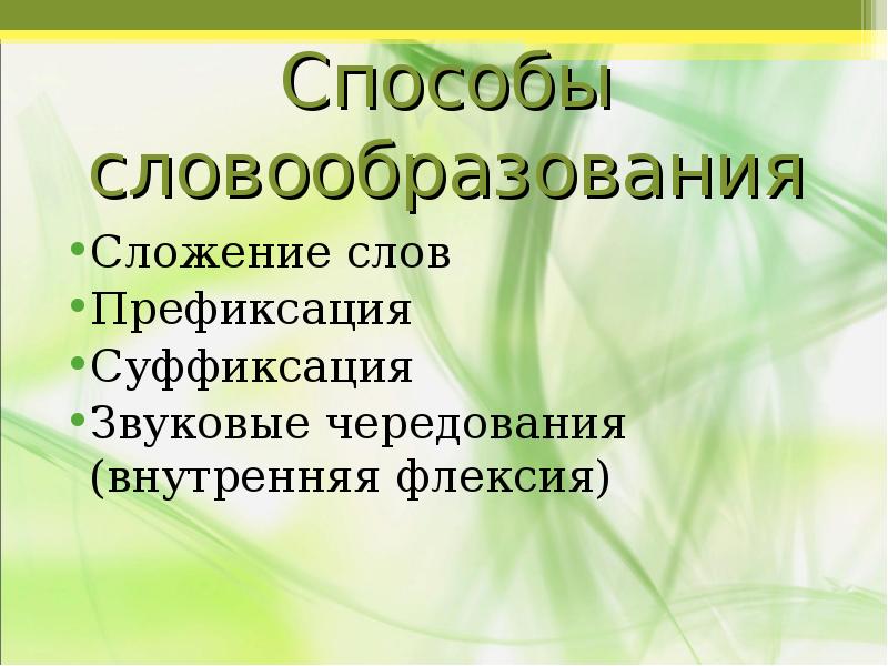 Презентация словообразование 10 класс