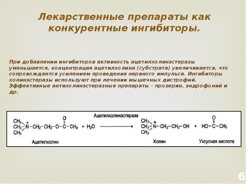 Ингибирование ферментативной активности. Механизм действия ацетилхолинэстеразы. Лекарственные препараты с конкурентными ингибиторами. Механизм ингибирования ацетилхолинэстеразы. Ингибиторы холинэстеразы препараты.