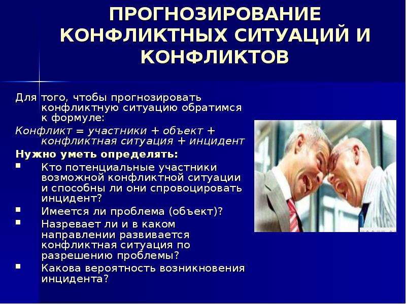 Управление конфликтом прогнозирование конфликта