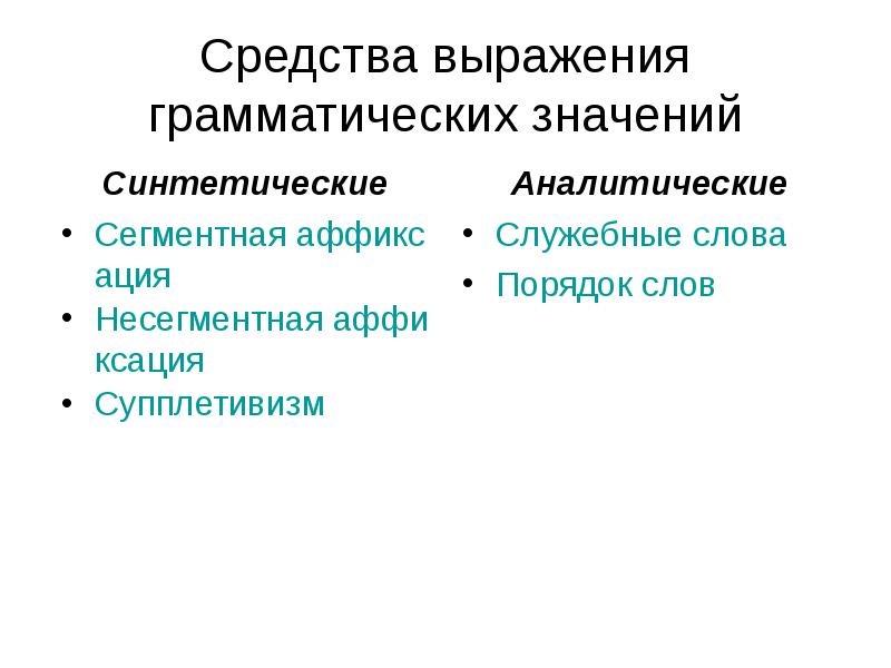 Аналитический способ грамматического значения