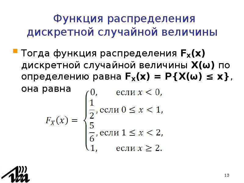 Функция распределения f