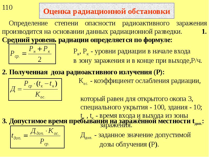 Оценка радиационной обстановки