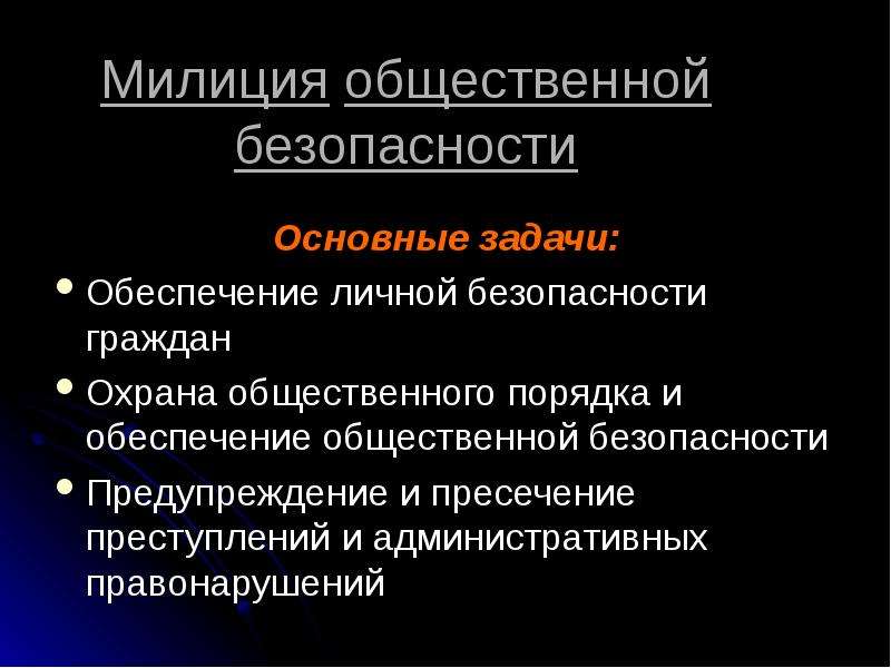 Обеспечение общественного порядка и общественной безопасности