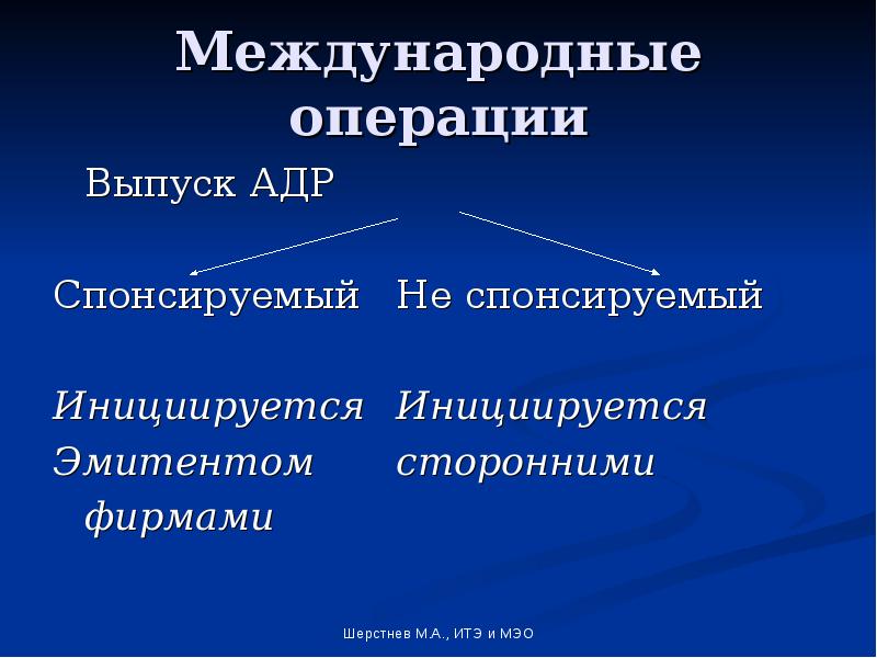 Международные операции