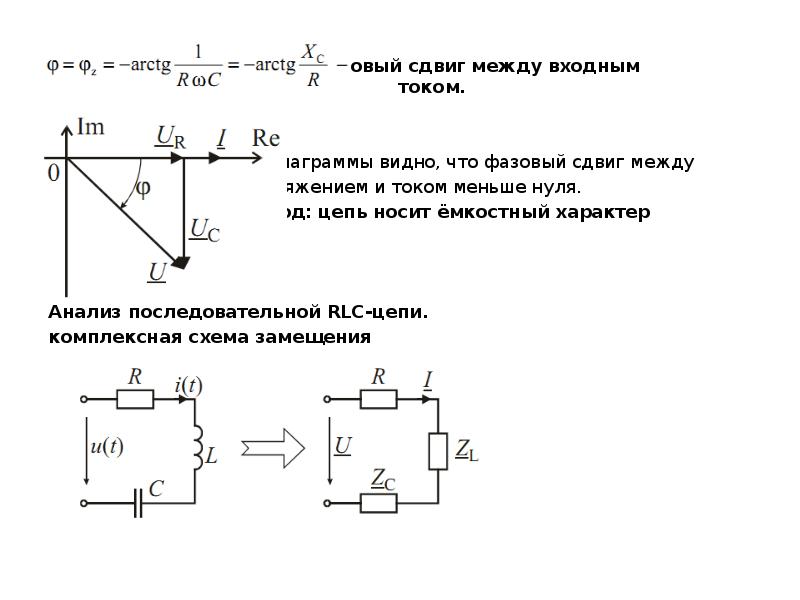 В представленной векторной диаграмме угол сдвига по фазе между приложенным напряжением и током