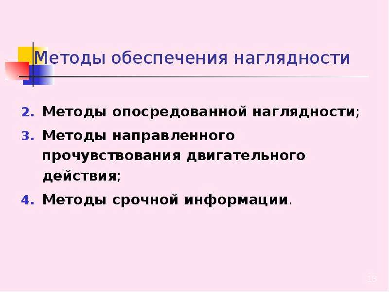 Опосредованные наглядные методы