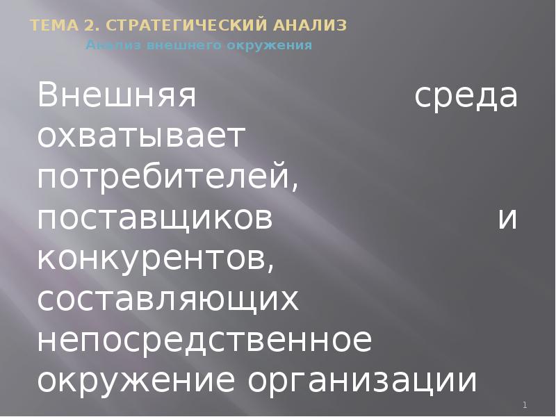 Анализ внешней среды презентация