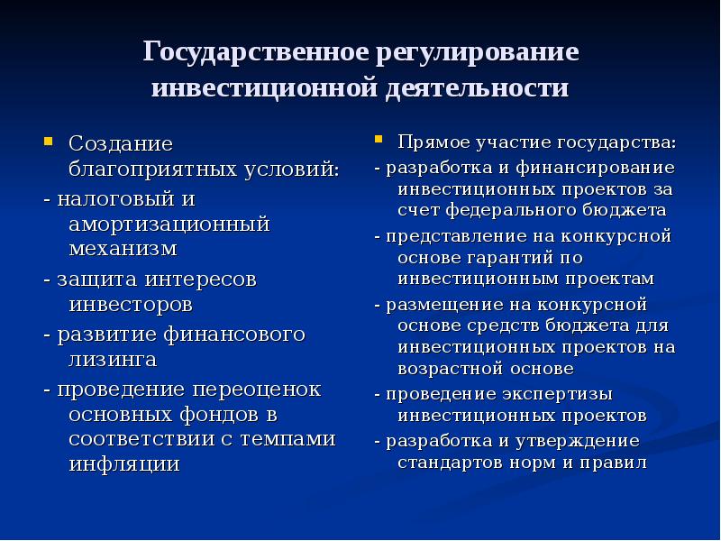 Государственное регулирование