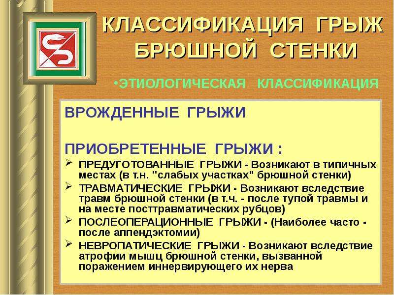 Классификация грыж