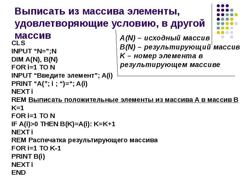 Массив элементов состоит из