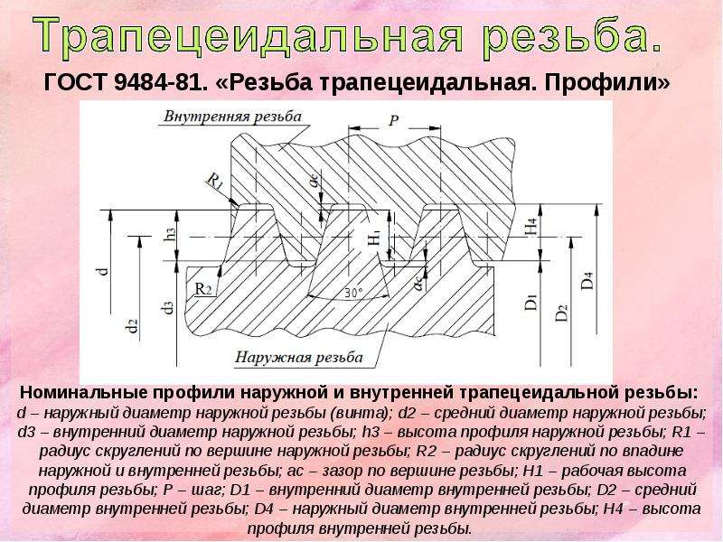 Расчет передачи винт гайка эксель