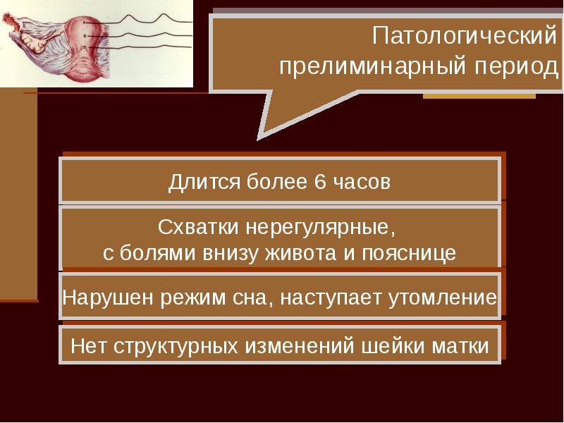 Патологический прелиминарный период презентация