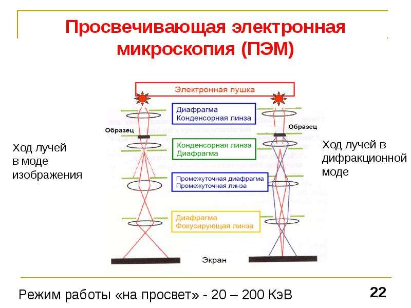 Просвечивающий электронный микроскоп схема