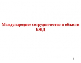 Международное сотрудничество в области БЖД (ГУМ