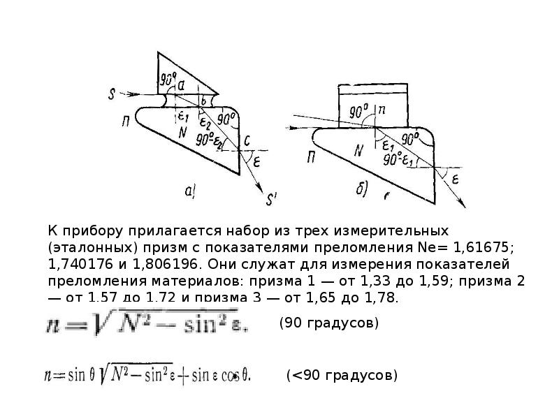 Измерение показателя преломления стекла 11 класс. Гониометрический метод измерения показателя преломления. Измерение показателя преломления Призмы. Методика измерения показателя преломления на рефрактометрах. Измерение показателя преломления. Метод Призмы.