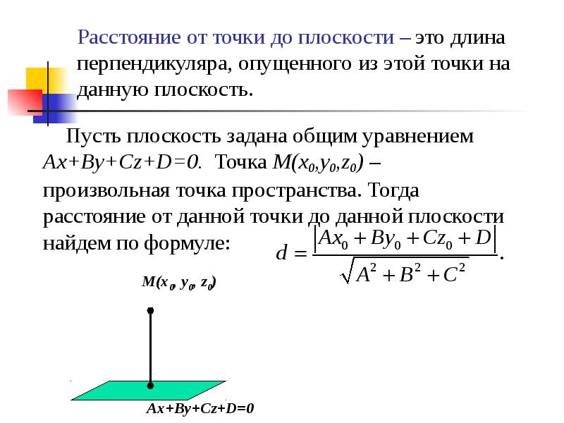 Соответствие между плоскостью и точкой. Найти расстояние между плоскостями. Угол между плоскостями из общего уравнения. Расстояние между точкой и плоскостью, заданной уравнением. Расстояние от точки до плоскости вывод.