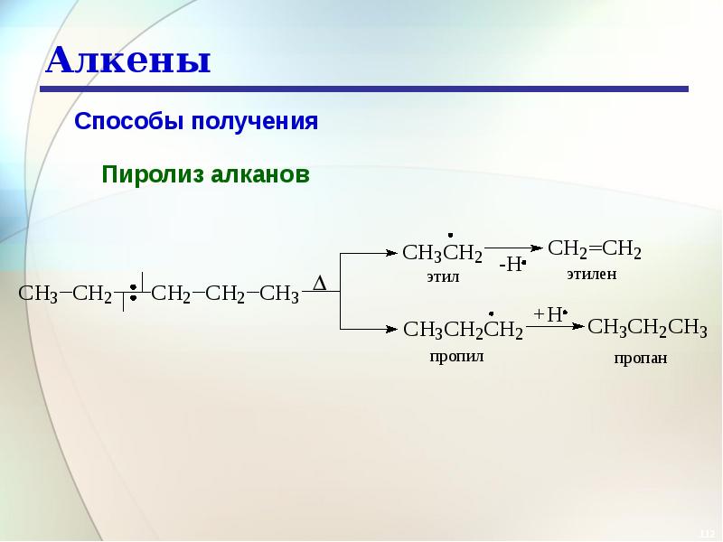 Способы получения алкенов. Пиролиз алкенов. Реакция пиролиза алканы. Химические свойства алканов пиролиз. Получение алкенов пиролизом.