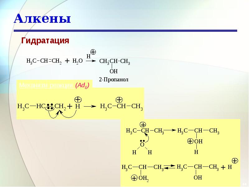 Все алкены. Механизм реакции гидратации алкенов. Механизм реакции гидратации алкена. Алкены гидратация механизм. Гидратация алкенов механизм.