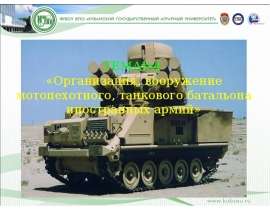Организация, вооружение мотопехотного, танкового батальона иностранных армий