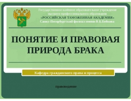 Правовая природа брака
