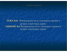 Материальная часть стрелкового оружия и ручных осколочных гранат. Огневая подготовка