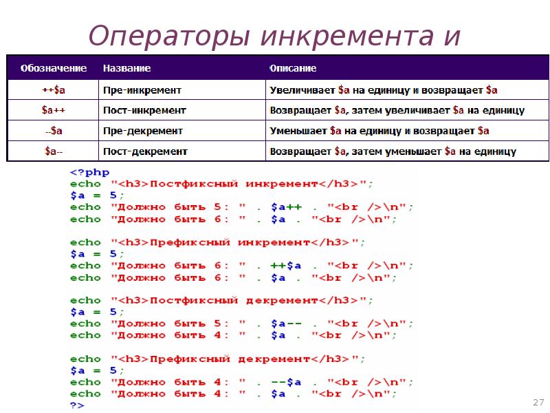 Инкремент в проекте