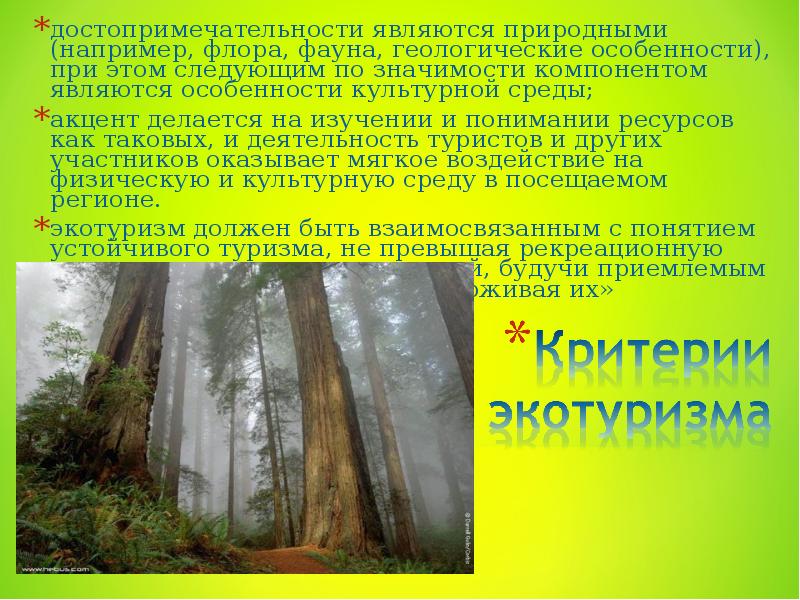 Что не является природным. Экологический туризм презентация. Свойства геологической среды.