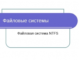 Файловые системы Файловая система NTFS