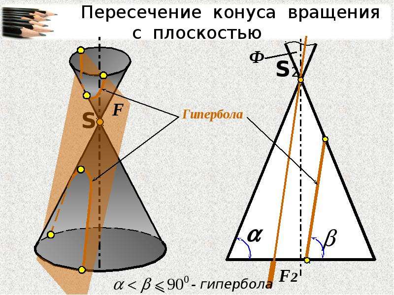 На рисунке конус по треугольнику пересекает плоскость