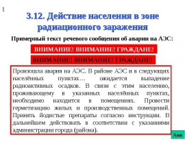 Действие населения в зоне радиационного заражения