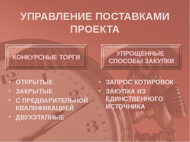 Управление поставками проекта