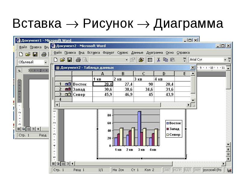 Вставка диаграммы в ворде. Вставка диаграммы. Диаграмма в текстовом редакторе. . Вставка/иллюстрации/диаграмма. Вставка в документ рисунков и диаграмм.