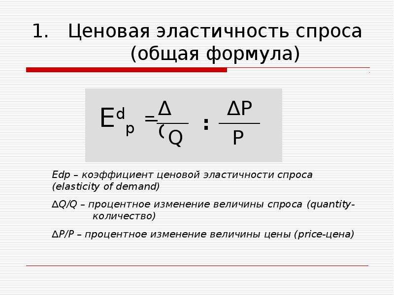 Формула эластичности