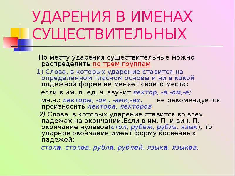 Норма ударения в слове