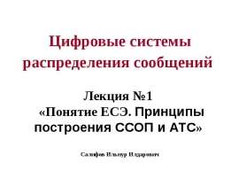 Понятие ЕСЭ. Принципы построения ССОП и АТС
