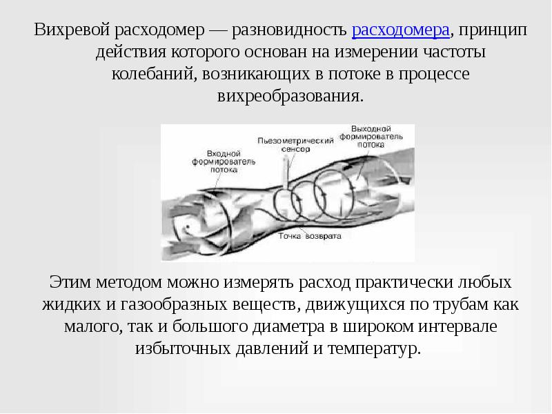 Расходомер вихревой схема