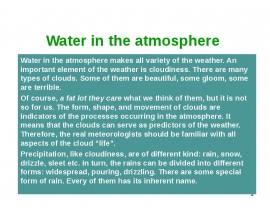 Water in the atmosphere