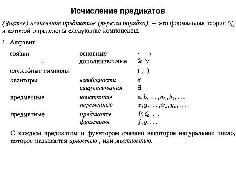 Исчисление это. Исчисление предикатов 1-го порядка. Исчисление предикатов первого порядка. Формулы исчисления предикатов. Аксиомы логики предикатов.