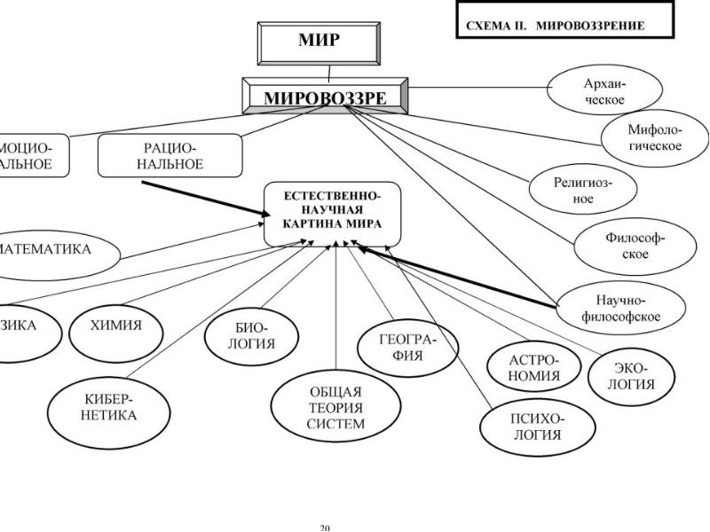 Таблица виды картины мира