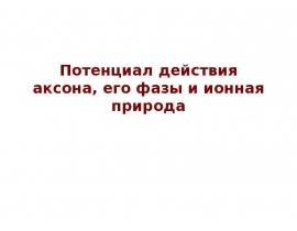 Потенциал действия аксона, его фазы и ионная природа