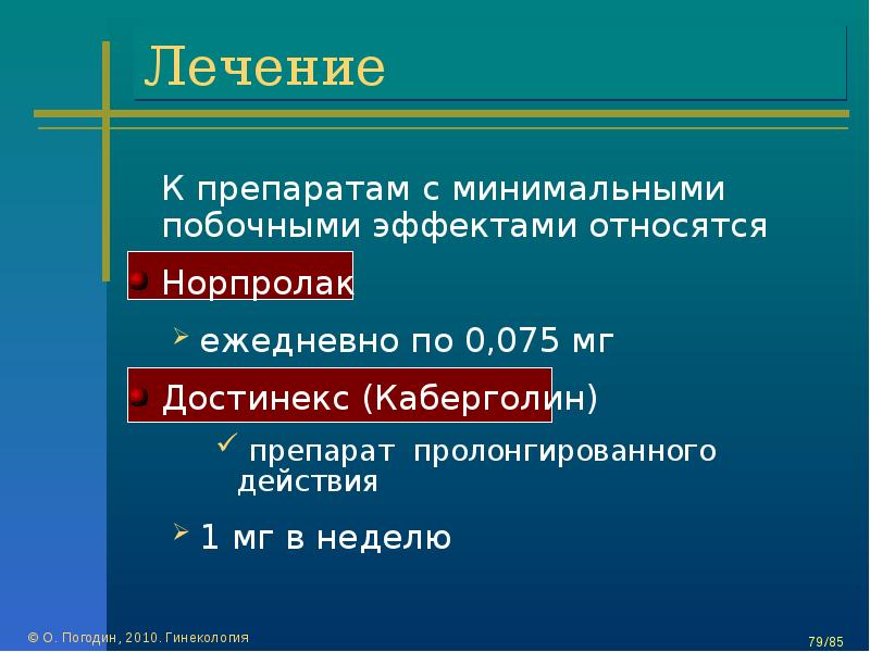 Достинекс схема приема при гиперпролактинемии