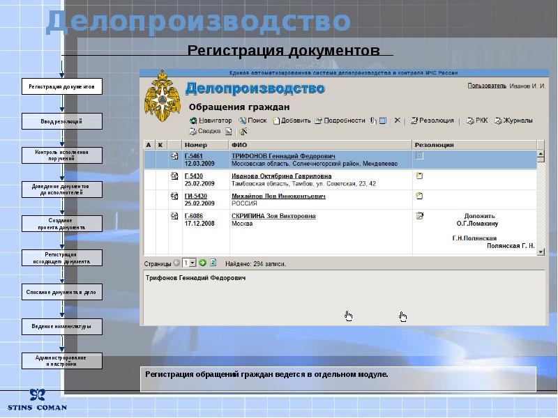 Регистрация документов и контроль исполнения документов презентация