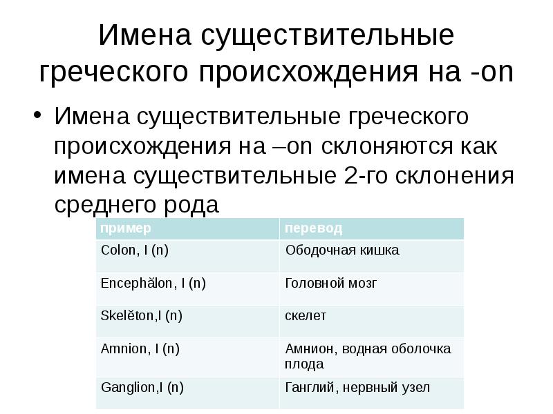 Роды латынь