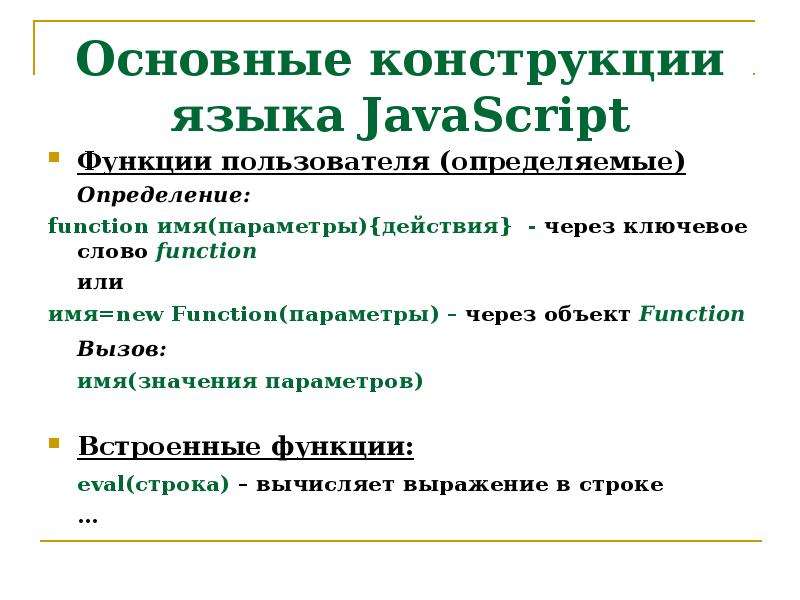 JAVASCRIPT определение функции. Function name javascript