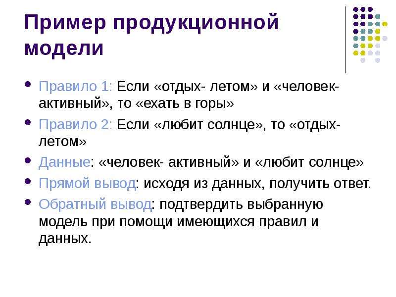 Пример обратного вывода. Продукционные правила примеры. Продукционная модель пример. Прямой и обратный вывод. Продукционная модель обратный вывод.