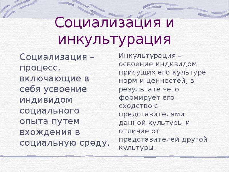 Социализация процесс освоения индивидом. Социализация и инкультурация. Инкультурация в межкультурной коммуникации. Социализация и инкультурация различия. Социализация в межкультурной коммуникации.